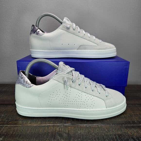 NEW P448 John Womens Size EU 39 US 8.5-9 Lace Up Low Capsule Shoes White Lilac - Picture 1 of 12